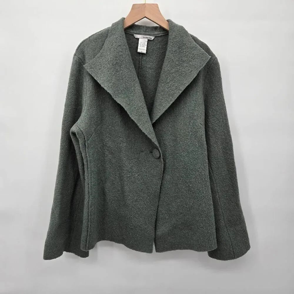 Two Star Dog TSD 100% Wool Jacket Sweater Size Small Green